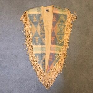 Western Collection Southwestern Tapestry Fringe Vest Aztec Geometric Made in USA